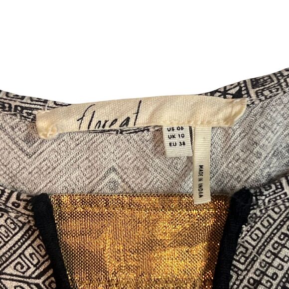 Floreat Anthropologie Blouse Women 6 Western Fringe Aztec Tribal Boho Chic Tunic - Picture 9 of 11